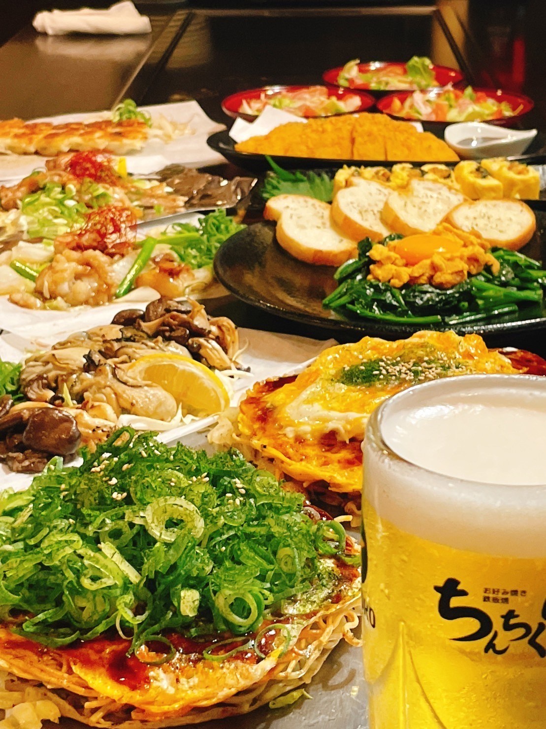 ぜひ飲み会に！「ちんちくりん」 @ちんちくりん 薬研堀本店／広島中区／居酒屋／お好み焼き／鉄板焼き／テイクアウト／宴会／飲み放題