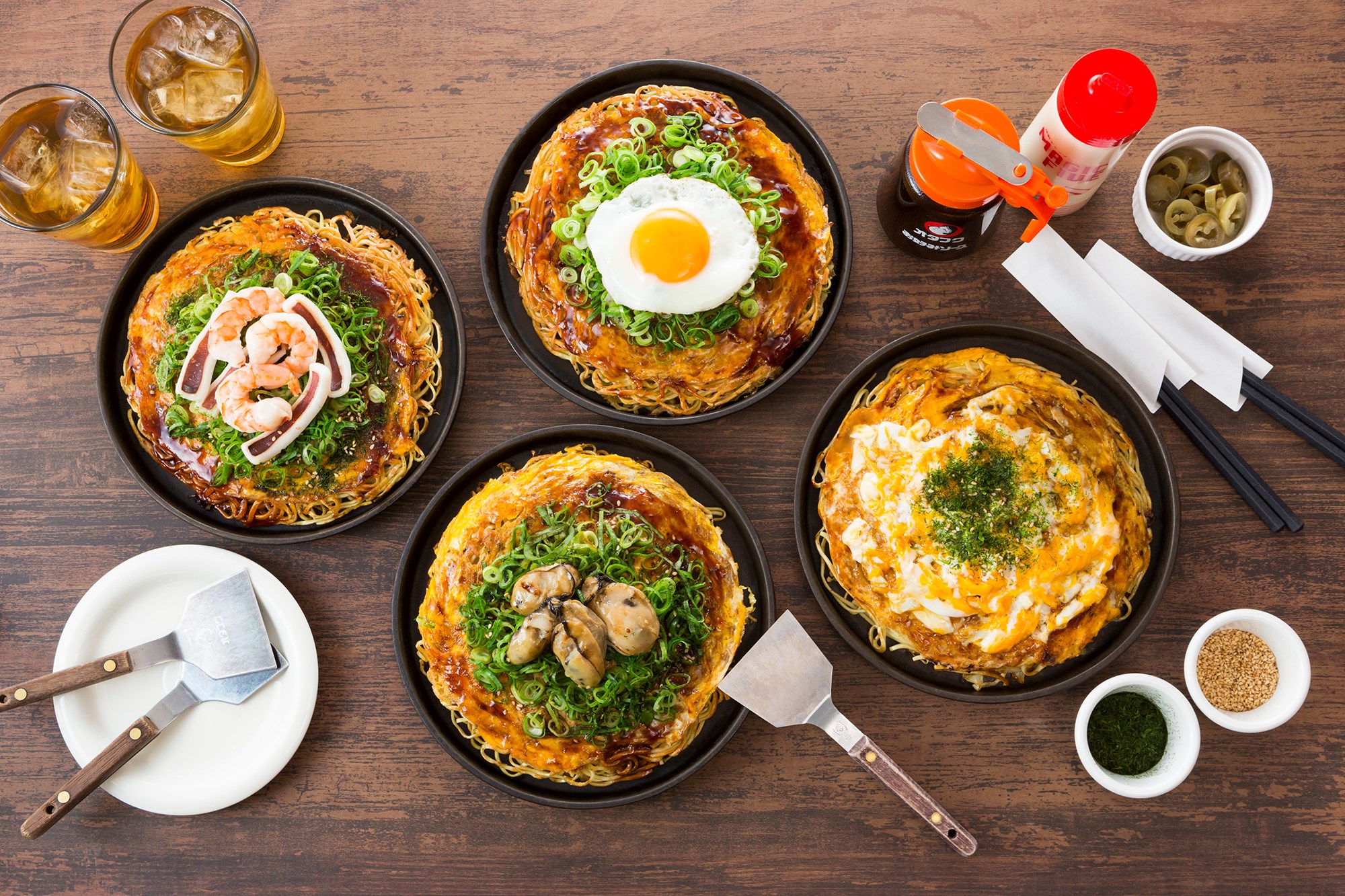 ちんちくりんでは4種類の麺から選べます！！安佐南区で夜ご飯を食べるならちんちくりん！！【お好み焼・鉄板焼ちんちくりん八木店】